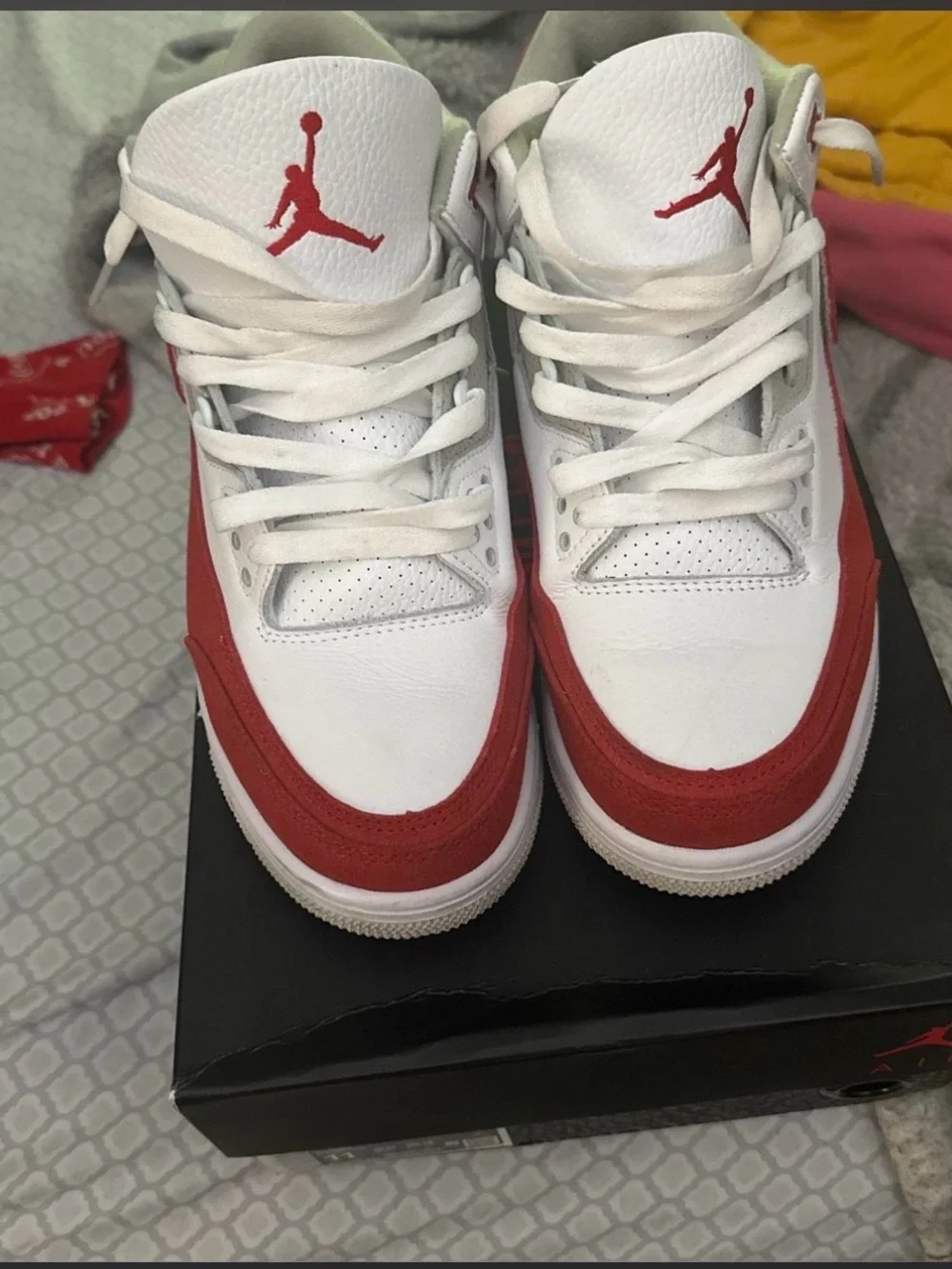 Jordan 3 TINKER WHITE AND RED SIZE 11 MENS